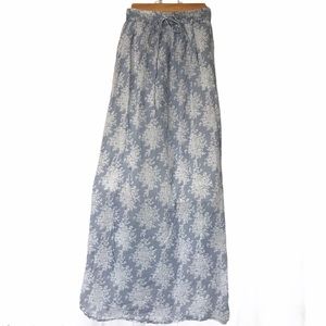 Wet Seal Blue Floral Maxi Skirt